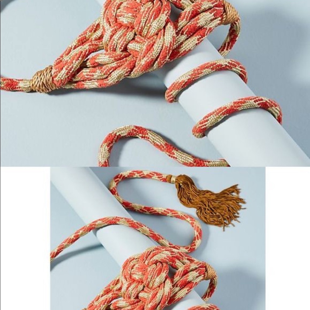 Anthropologie woven knot tassel belt